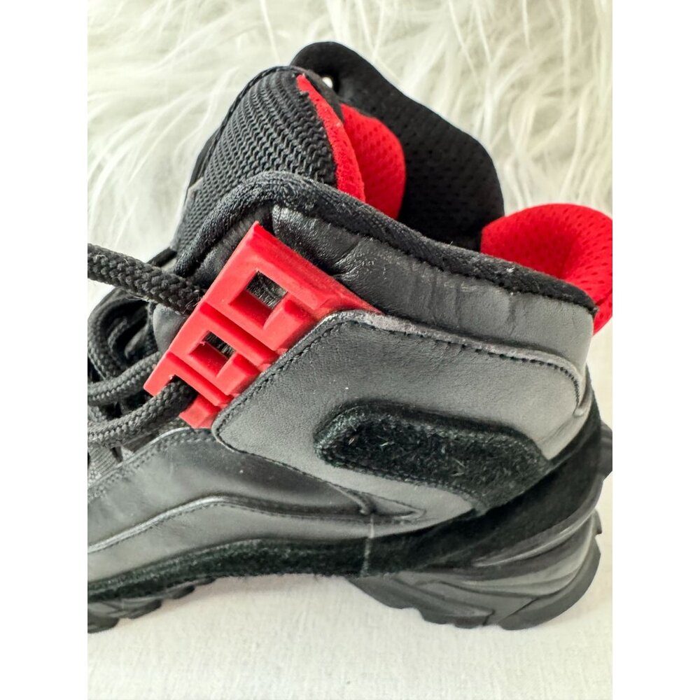 Versace Black & Red Hiking Sneakers With Vibram‎ Soles & COA